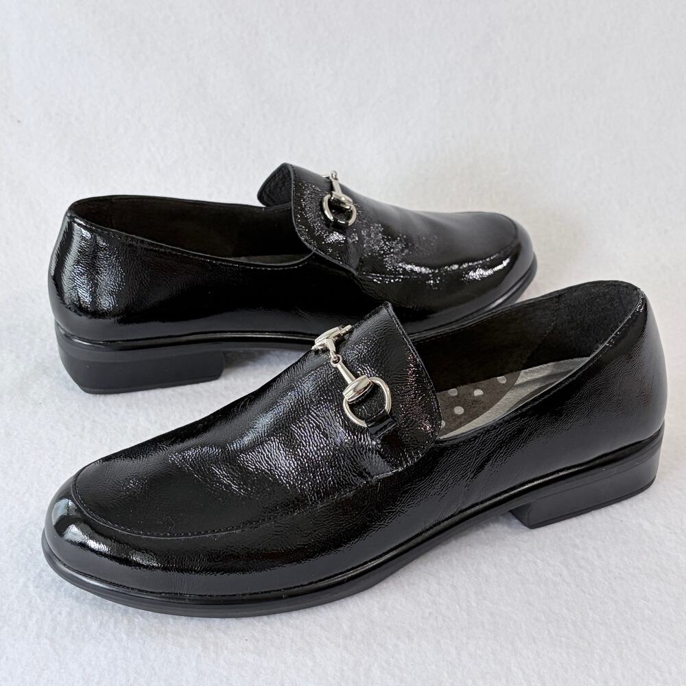NAOT Loafers Womens EU 42 US 11 Black Shiny Leather Slip On Dress Shoes